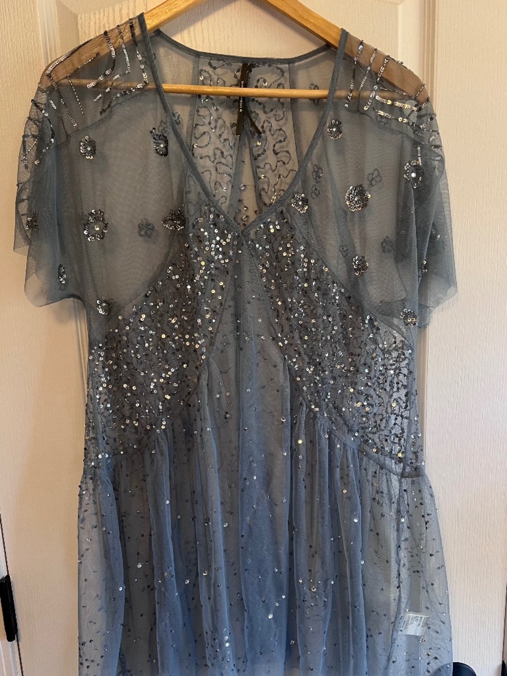 Anthropolgie Sheer Sequin Top